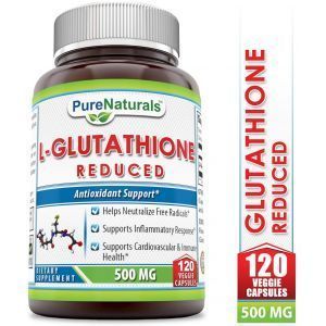 Глютатион, L-Glutathione, Pure Naturals, 500 мг, 120 вегетарианских капсул