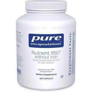 Мульти-витаминная/минеральная формула без железа, Nutrient 950, Pure Encapsulations, 360 капсул