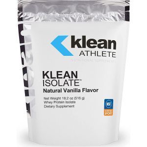 Изолят сывороточного протеина, Klean Isolate, Klean Athlete, для спортсменов, вкус ванили, 516 г
