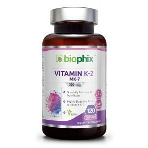 Витамин К2 МК-7, Vitamin K2 MK-7, Biophix, 300 мкг, 120 вегетарианских капсул