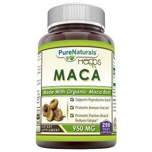 Мака, корень, Maca, Pure Naturals, 950 мг, 250 вегетарианских капсул