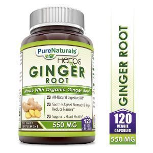 Корень имбиря, Ginger Root, Pure Naturals, 550 мг, 120 вегетарианских капсул