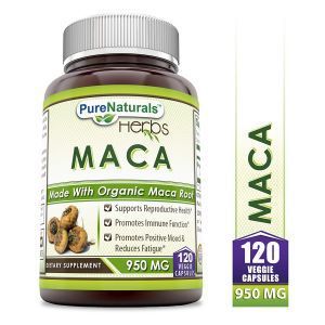 Мака, корень, Maca, Pure Naturals, 950 мг, 120 вегетарианских капсул