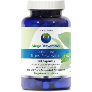 Транс-ресвератрол, 99% Pure Trans-Resveratrol, Mega Resveratrol, 500 мг, 120 вегетарианских капсул