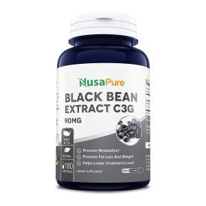 Черная фасоль, экстракт C3G, Black Beans, NusaPure, 90 мг, 180 капсул