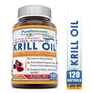 Масло криля, Krill Oil, Pure Naturals, 2000 мг, 120 гелевых капсул