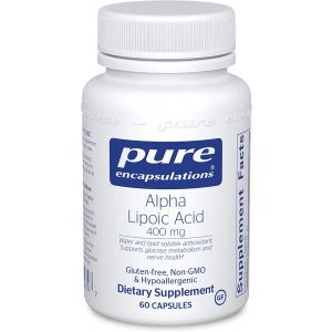 Альфа-липоевая кислота 400 мг, Alpha Lipoic Acid 400 mg, Pure Encapsulations, 60 капсул