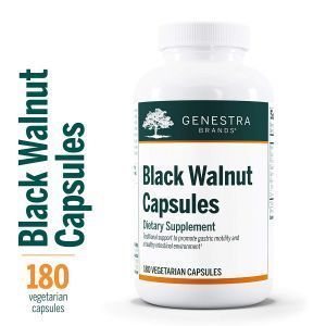 Черный орех, Black Walnut, Genestra Brands, 180 вегетарианских капсул