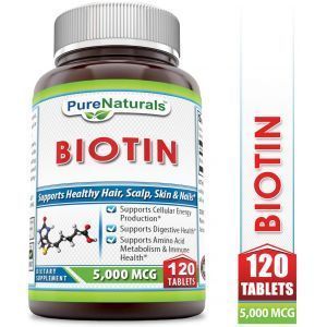 Биотин, Biotin, Pure Naturals, 5000 мкг, 120 таблеток