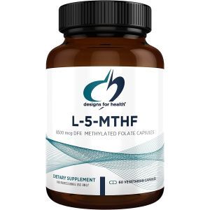 L-5-метилтетрагидрофолат, L-5-MTHF, Designs for Health, 8500 мкг, 60 вегетарианских капсул