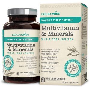 Мультивитамины и минералы для женщин,  Multivitamin and Minerals with Stress Support, NatureWise, 60 вегетарианских капсул