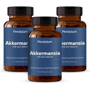 Аккермансия, Akkermansia, Pendulum, пробиотик для здоровья кишечника, 3 банки по 30 капсул
