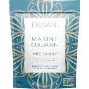 Морской коллаген 1,2 и 3 типов, Marine Collagen, Truvani,  гидролизованный, порошок, против старения кожи, из дикой природы, 180 г
