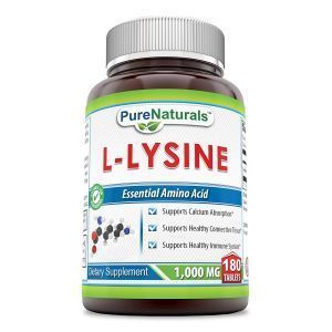 L-лизин, L-Lysine, Pure Naturals, 1000 мг, 180 таблеток