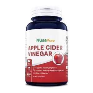 Яблочный уксус, Apple Cider Vinegar, NusaPure, 1000 мг, 200 капсул