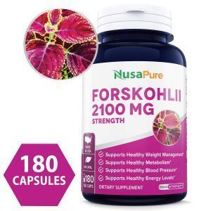 Форсколин, Pure Forskolin, NusaPure, 2100 мг, 180 вегетарианских капсул
