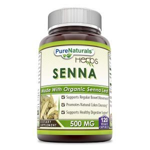 Органическая сенна, Organic Senna, Pure Naturals, 500 мг, 120 вегетарианских капсул