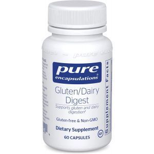 Ферменты для усвоения глютена и молочных продуктов, Gluten/Dairy Digest, Pure Encapsulations, 60 капсул