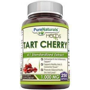 Экстракт вишни, Tart Cherry, Pure Naturals, 1000 мг, 250 капсул