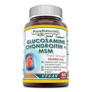 Глюкозамин , хондроитин и МСМ, Glucosamine, Chondroitin & MSM, Pure Naturals, веганский, 60 таблеток