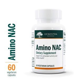 N-ацетил-L-цистеин, Amino NAC, Genestra Brands, вегетарианский, 60 капсул
