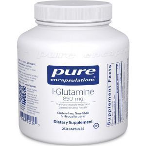 L-глютамін, l-Glutamine, Pure Encapsulations, 850 мг, 250 капсул