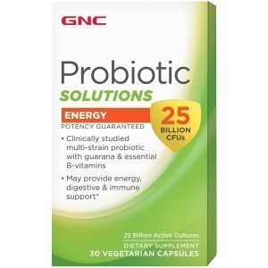 Пробиотики + повышение энергии, Probiotic Solutions Energy, GNC, 25 млрд. КОЕ, 30 вегетарианских капсул