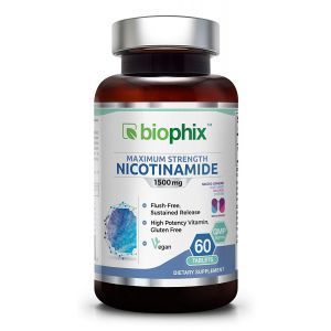 Витамин В3 никотинамид, Vitamin B3 Nicotinamide, Biophix, 1500 мг, 60 таблеток