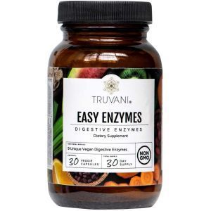 Пищеварительные ферменты, полная формула, Easy Enzymes, Truvani, 30 вегетарианских капсул