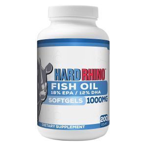 Рыбий жир, Fish Oil 18/12, Hard Rhino, 1000 мг, 200 гелевых капсул