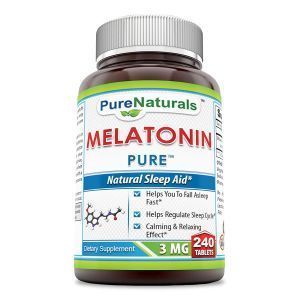 Мелатонин, Melatonin, Pure Naturals, 3 мг, 240 таблеток