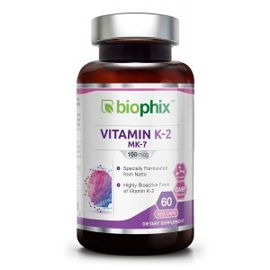 Витамин К2 МК-7, Vitamin K2 MK-7, Biophix, 100 мкг, 60 вегетарианских капсул