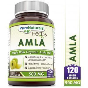 Амла, Amla, Pure Naturals, 500 мг, 120 вегетарианских капсул