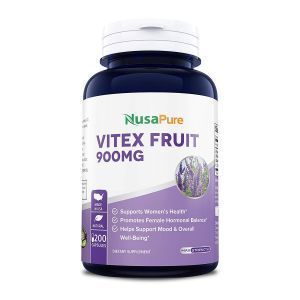 Витекс священный, экстракт плодов, Vitex Fruit, NusaPure, для женщин, 900 мг, 200 капсул