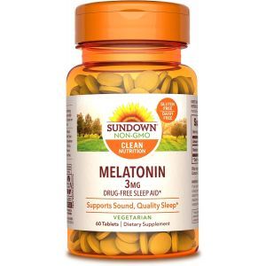 Мелатонин, Melatonin, Sundown Naturals, 3 мг, 60 таблеток