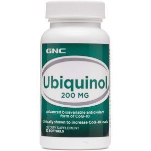 Убихинол CoQ-10, Ubiquinol, GNC, 200 мг, 30 гелевых капсул
