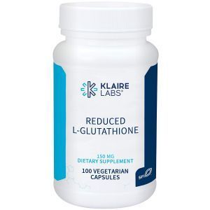 Глютатион, Reduced L-Glutathione, Klaire Labs, 150 мг, 100 капсул