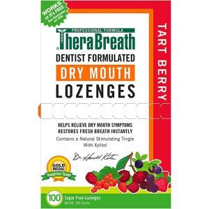 Леденцы против сухости во рту, Dry Mouth Lozenges, TheraBreath, без сахара, кислые ягоды, 100 леденцов