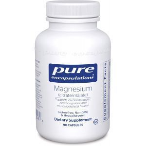 Магний цитрат/малат, Magnesium (citrate/malate), Pure Encapsulations, 90 капсул 