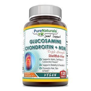 Глюкозамин , хондроитин и МСМ, Glucosamine, Chondroitin & MSM, Pure Naturals, веганский, 60 таблеток