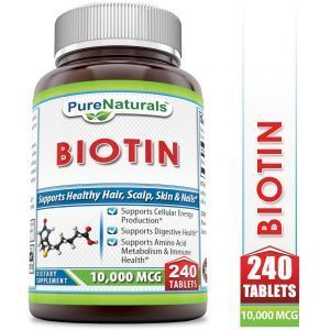 Биотин, Biotin, Pure Naturals, 10000 мкг, 240 таблеток