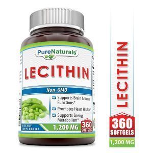 Лецитин, Lecithin, Pure Naturals, 1200 мг, 360 гелевых капсул