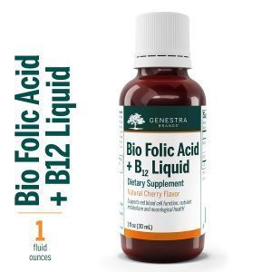 Фолиевая кислота и витамин B12, Vegan B Vitamin Liquid, Genestra Brands, вишневый вкус, 30 мл.