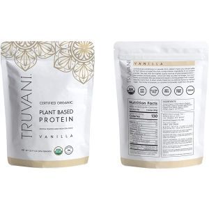 Растительный протеин, Plant Based Protein, Truvani, органик, вкус ванили, порошок, 594 г