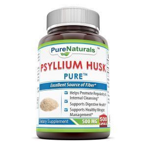 Подорожник, шелуха, Psyllium Husk, Pure Naturals, 500 мг, 500 капсул