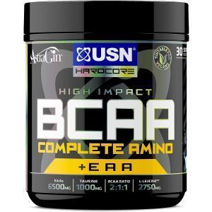 ВСАА + ЕАА (незаменимые аминокислоты), BCAA Complete Amino + EAA, USN, комплекс аминокислот, вкус голубой малины, 400 г 
