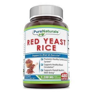 Красный дрожжевой рис, Red Yeast Rice, Pure Naturals, 1200 мг, 480 капсул