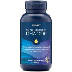 Докозагексаеновая кислота (ДГК), Triple Strength DHA, GNC, 1000 мг, 45 гелевых капсул