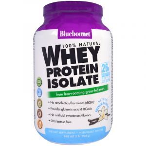 Сывороточный протеин изолят, ваниль, Whey Protein Isolate, Bluebonnet Nutrition, 100% натуральный, 924 г (Default)