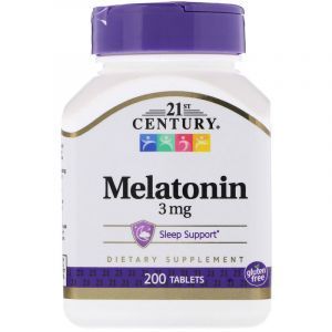 Мелатонин, Melatonin, 21st Century, 3 мг, 200 таб. (Default)